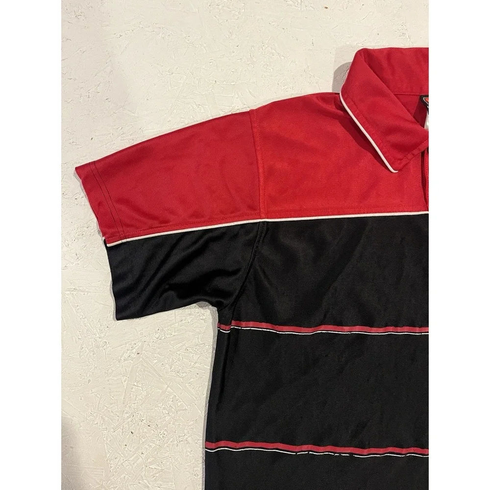 Vintage Nike Team MLS Soccer‎ Polo Shirt Mens L Black Red Embroidered Soccer